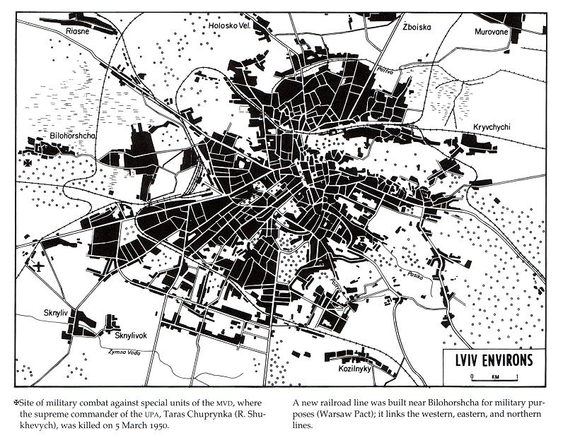 Image from entry Lviv site of Roman Shukhevych death in the Internet Encyclopedia of Ukraine